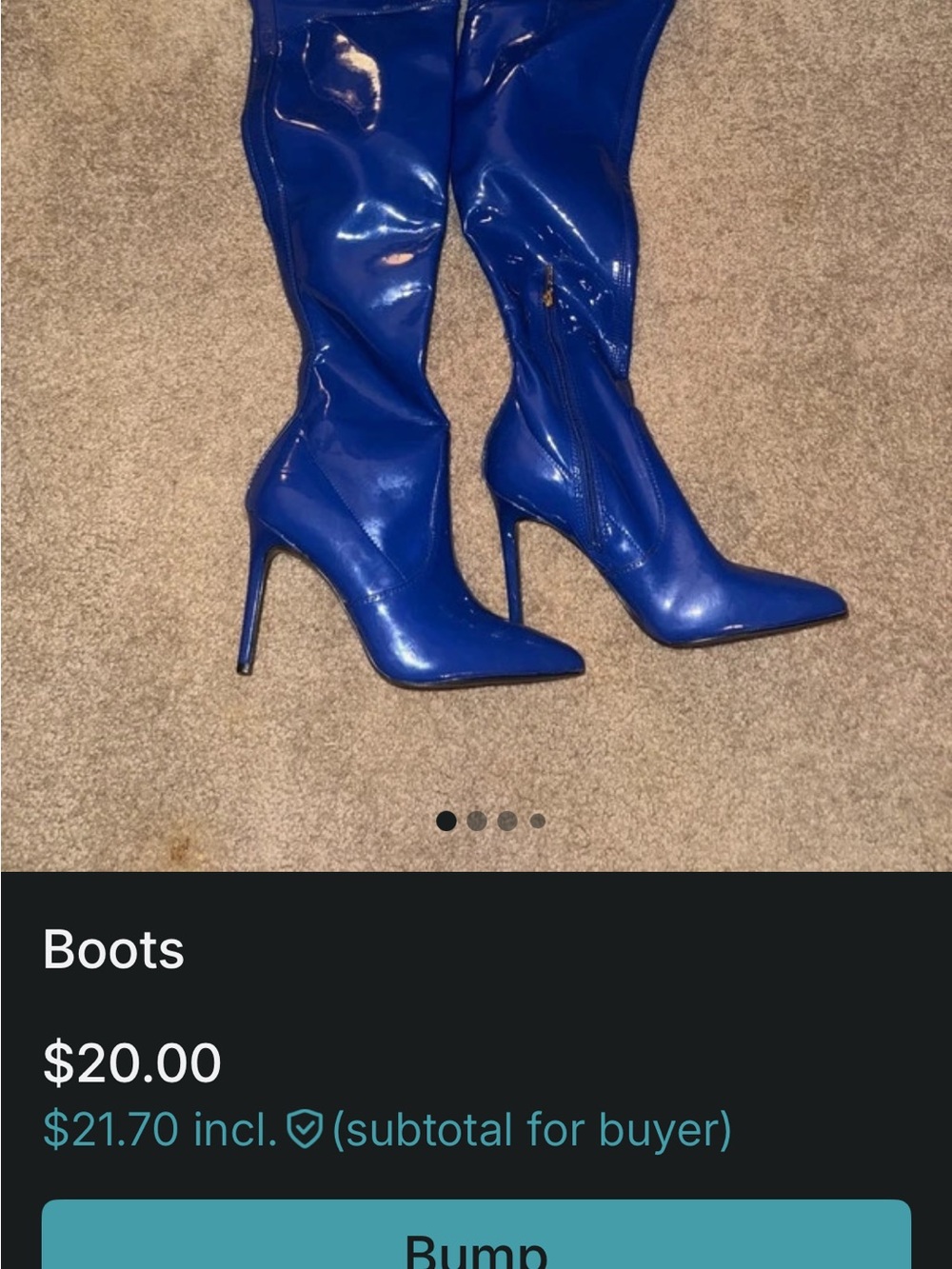 Guess Electric Blue Patent Over-the-Knee Stiletto Boots